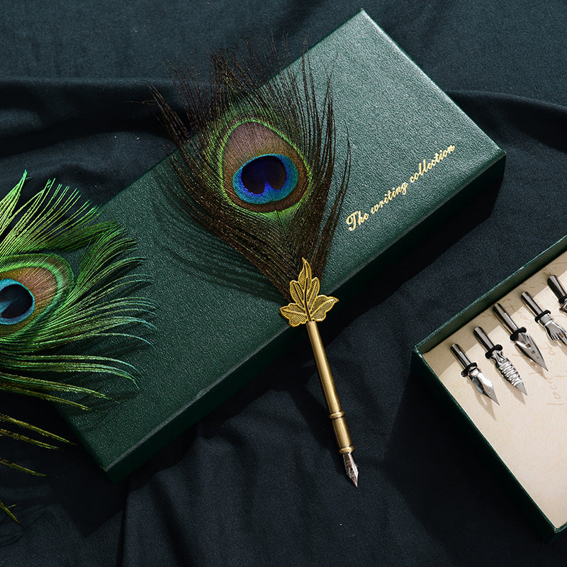 Set de plumes de paon rétro