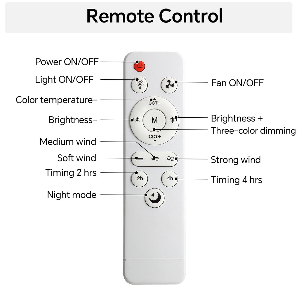 Eventail de plafond portable de 20 pouces avec lumière et télécommande