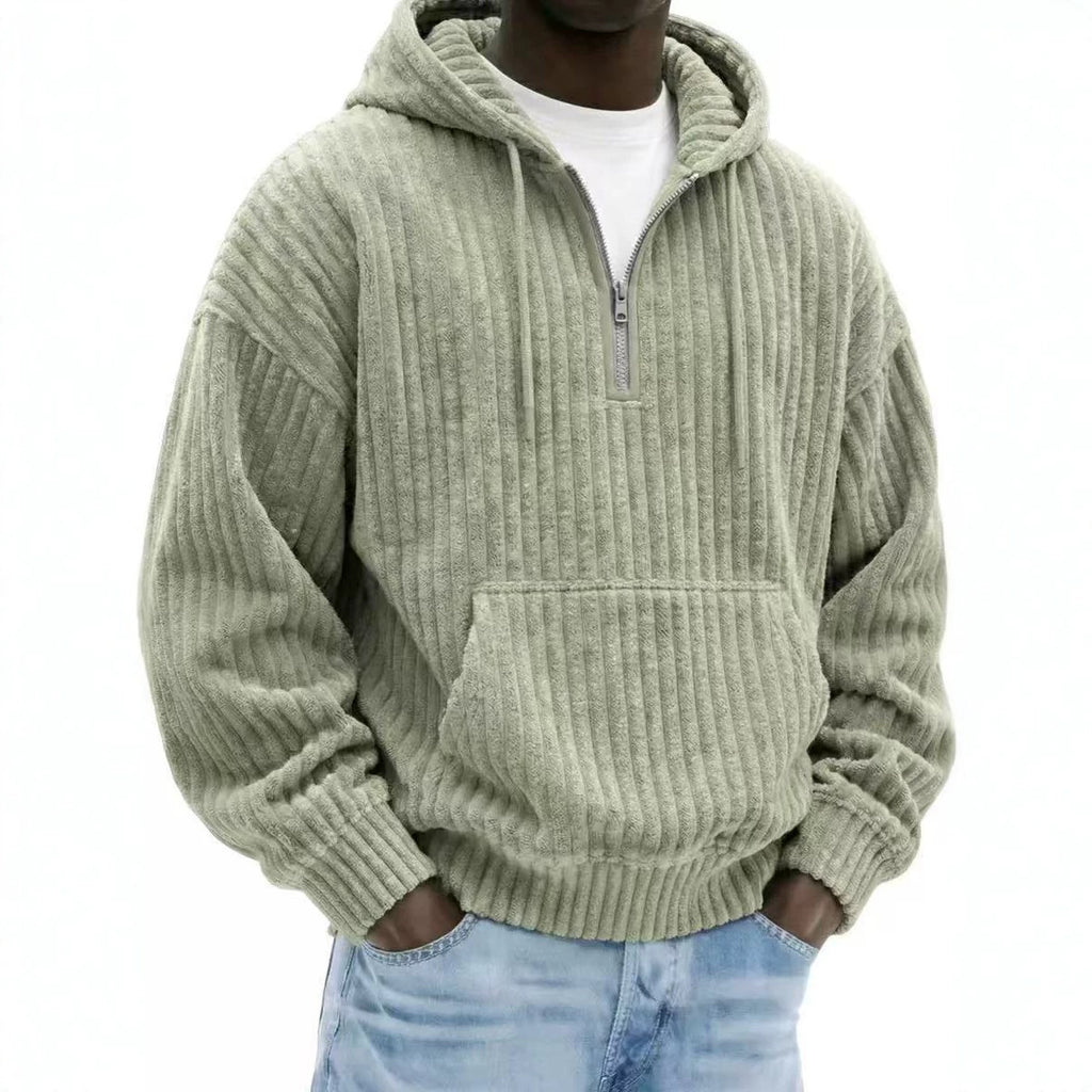 Coq à capuche pour hommes Corduroy en couleur solide