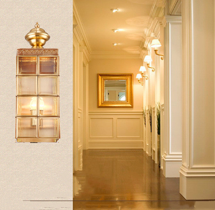Balcon Pavillon Courtyard Full Cuivre Led Lampe murale moderne