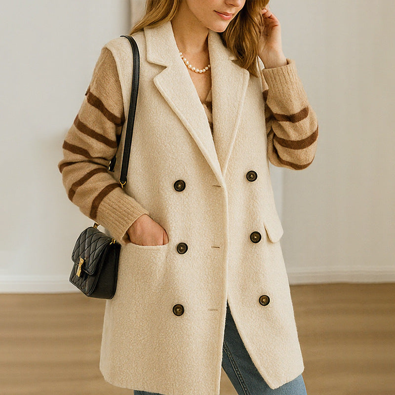 Veste pour femmes de style occidental Automnehiver Veste à deux seins