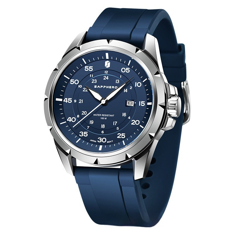 Youth Student Quartz Exam Watch Homme Silicone Waterproof 520 Cadeau pour petit ami