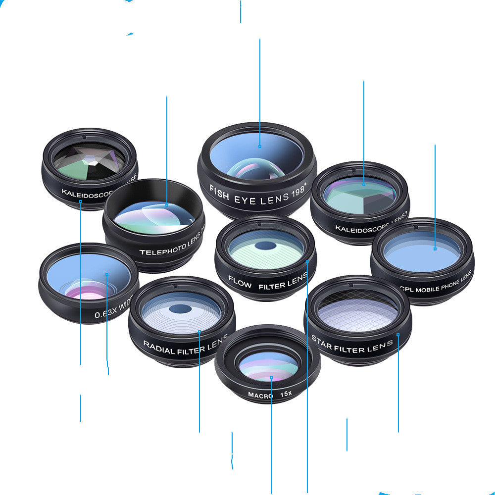 Polarisation 10 en 1 ensemble Universal Cell Phone Lens