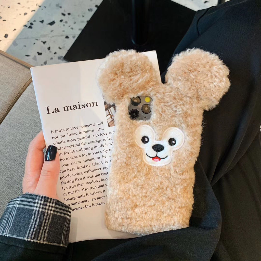 Étui de téléphone portable en peluche mignon