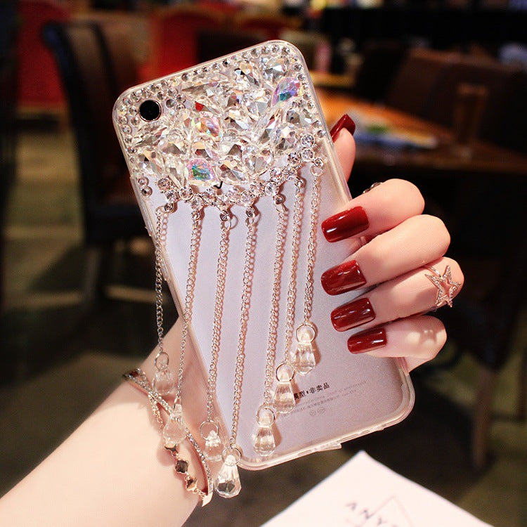 Luxury tassel strass phone case