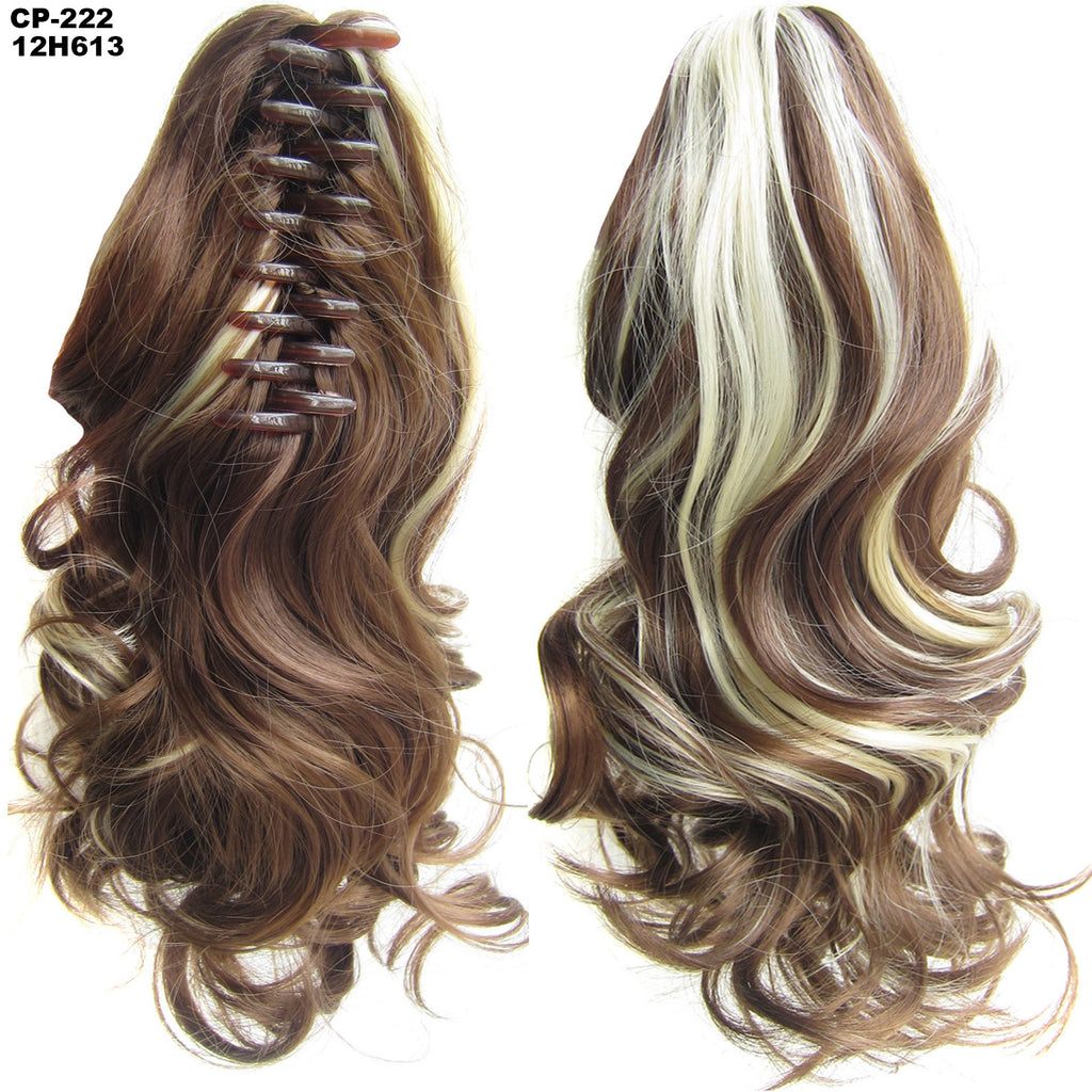Long Wave Ponytail Wrap autour de Ponytail Clip dans les cheveux Headwear Gris Coiffure Exten naturel