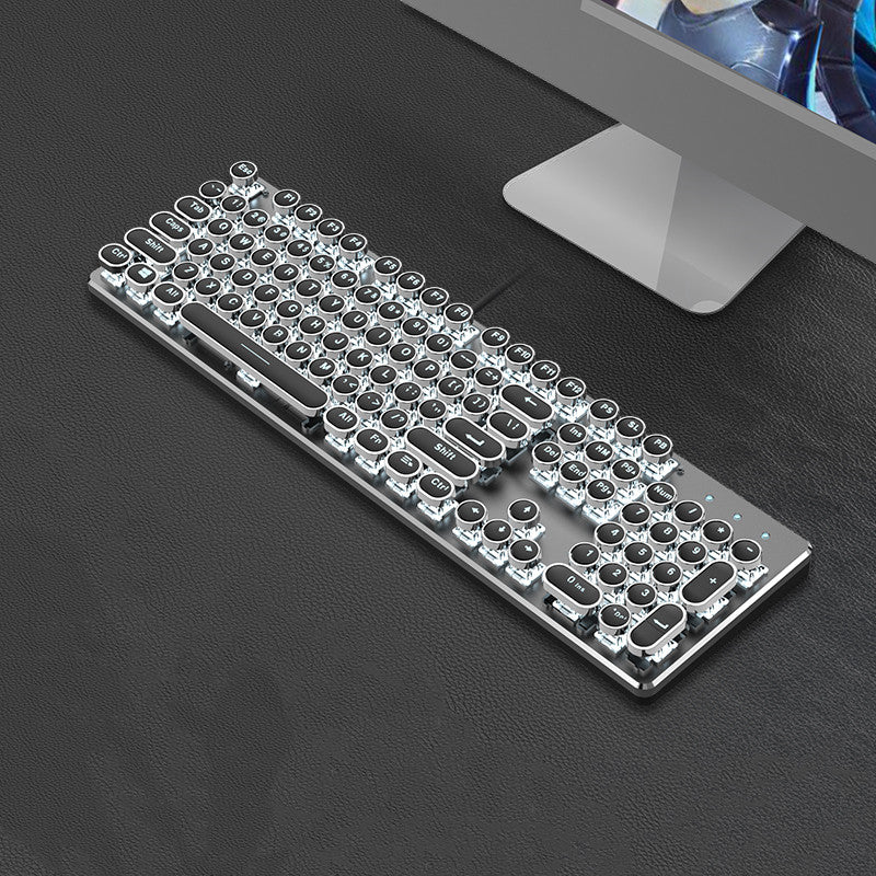 Clavier mécanique Steampunk et jeu de souris Retro 87-key Bureau Ordinateur portable filaire
