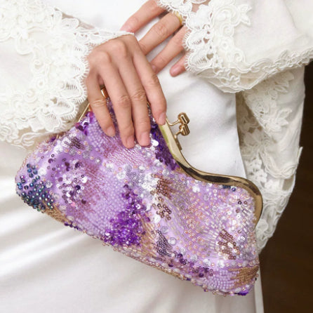 Sac à selle perle avec paillettes Chic embrayage et design Crossbody