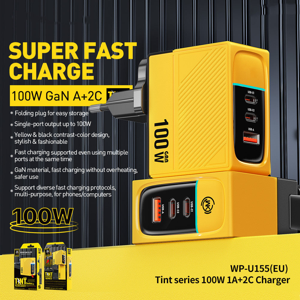 Fiche de charge Gallium Nitride Mecha Chargeur à port multiples Charge rapide pliable