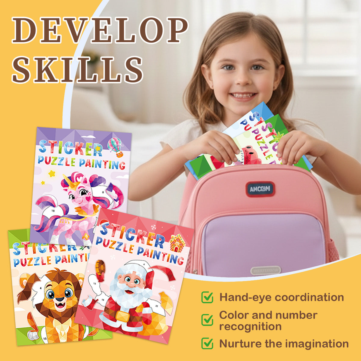 Sticker Puzzle for Creative Kids Learning 3D Puzzle