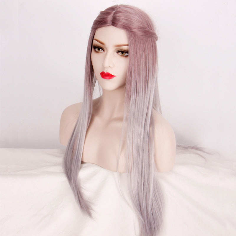 Longueur moyenne cheveux droits avec couleur taro