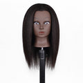 Véritable cheveux foncé tête forme mannequin noir tête