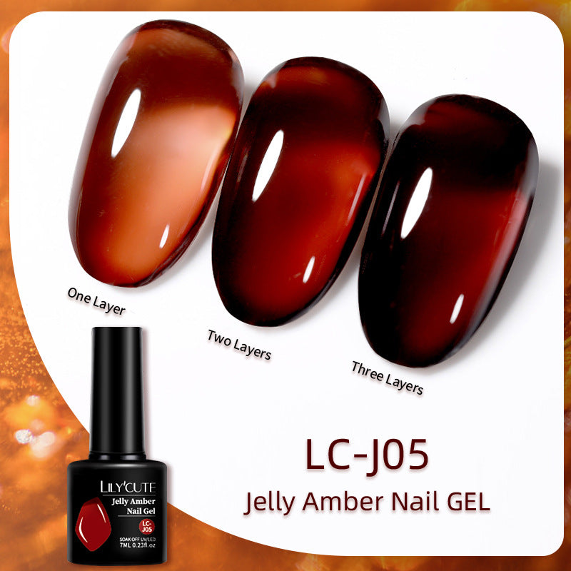 Gel d'ongle transparent sur glace de traitement de la lumière par Jade Amber