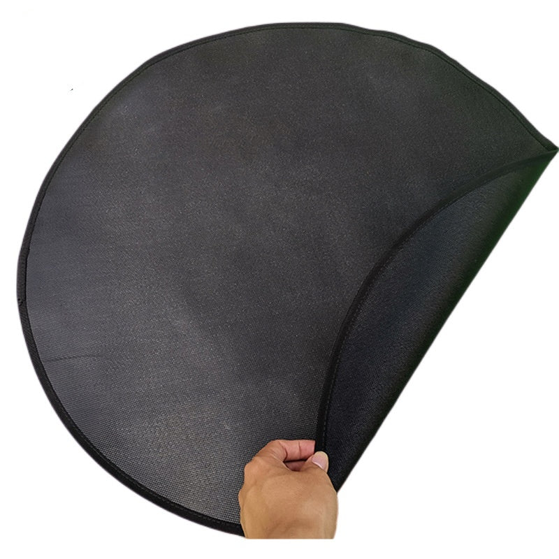 Tapis ignifuge rond noir revêtu de silicone liquide pour fours