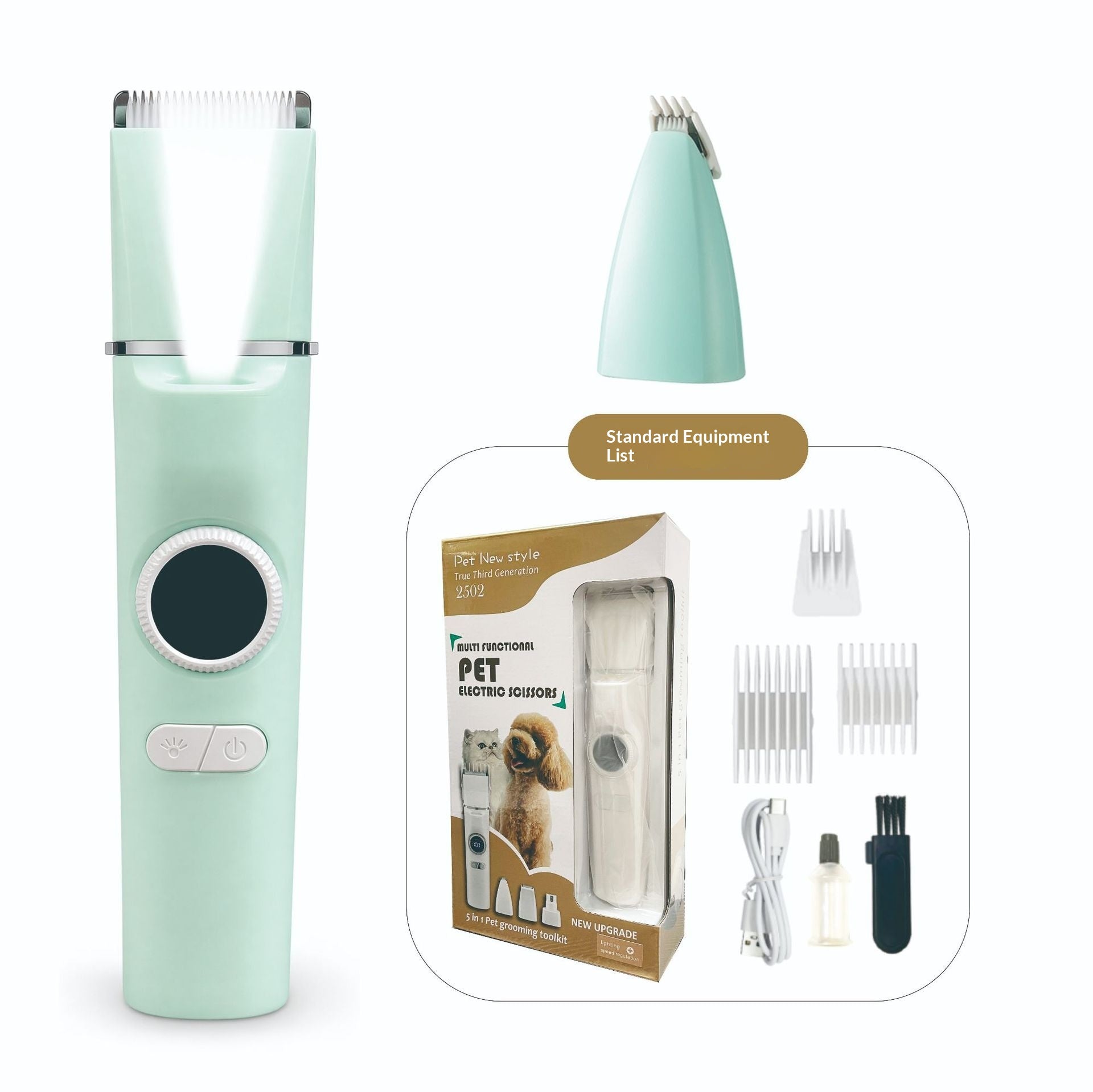 Clipper électrique pour animaux de compagnie avec affichage numérique