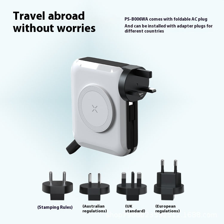 65W Multifonctionnel Aspiration magnétique Chargeur mural Chargeur Banque de puissance pour ordinateur portable