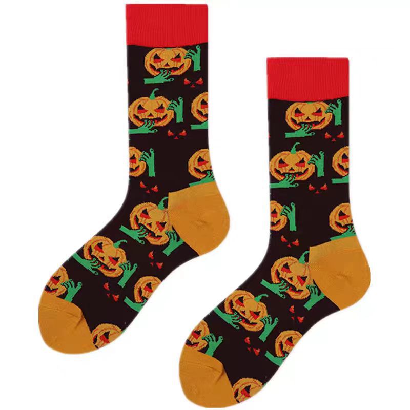Chaussettes mi-calf citrouille d'Halloween