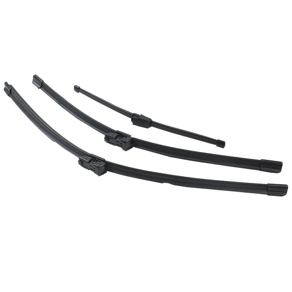 3er Set Scheibenwischer Vorne & Hinten Flachbalkenwischer 60cm 52