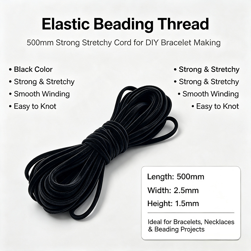 500mm Suede cordon élastique de perles doux chaîne en cuir faux pour bricolage bracelet collier Hangin