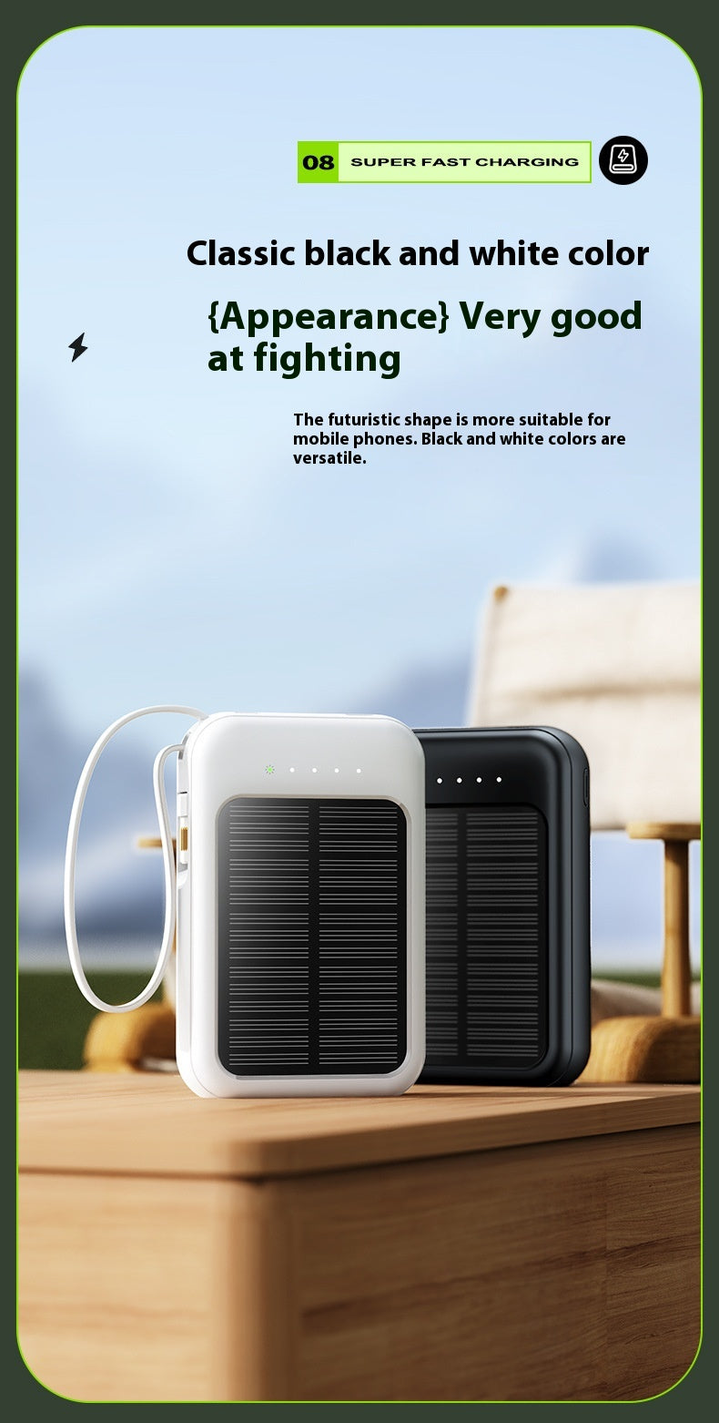 Unité de recharge solaire avec câble Camping Portable Grande Capacité Alimentation Mobile