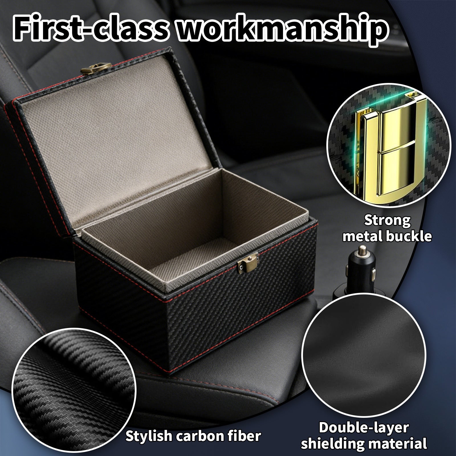 Boîte de stockage de clé de voiture avec ensemble d'accessoires de partie de protection sans clé Go