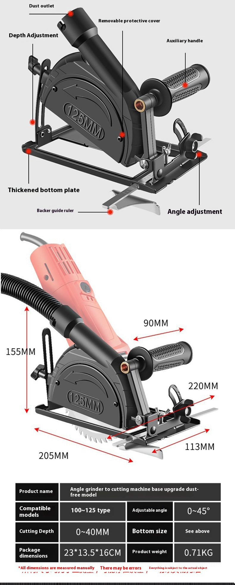 Manchon d'angle de huit générations d'usine Accessoires sans poussière Support multifonctionnel Méta