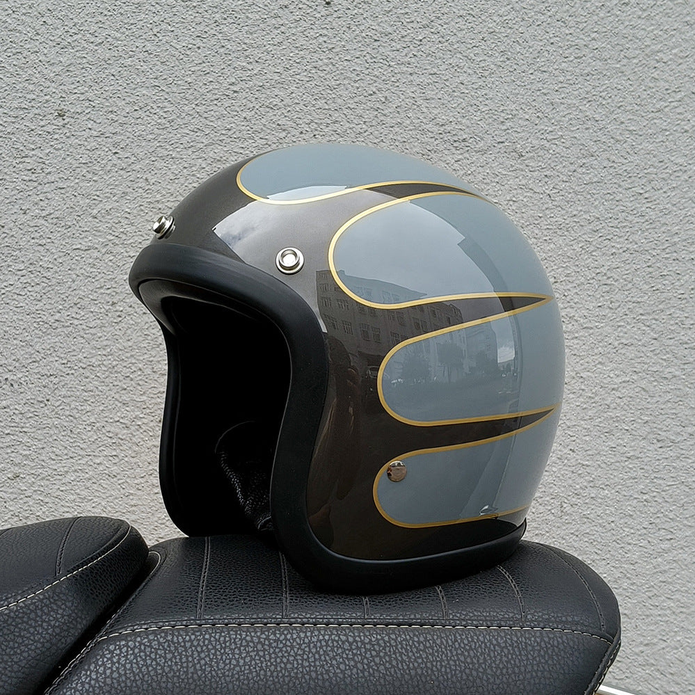 Casque Half Casque Retro Casque de moto FRP