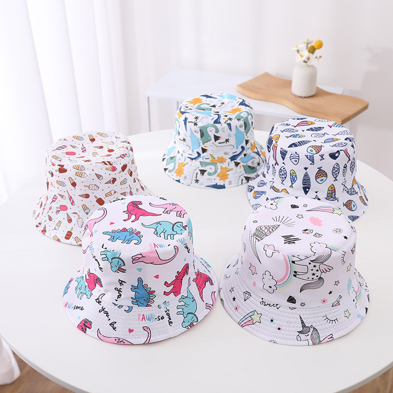 Chapeau de seau de soleil à double bord pour enfants