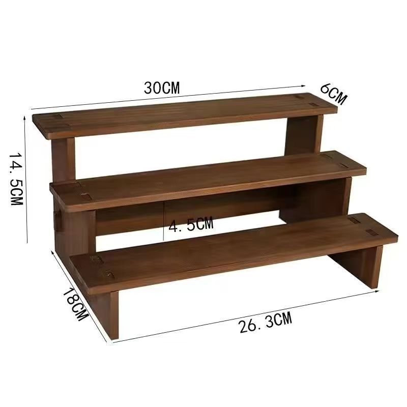 Affichage de rangement en bois à niveaux pour jouets Unité de rayonnage en bois massif