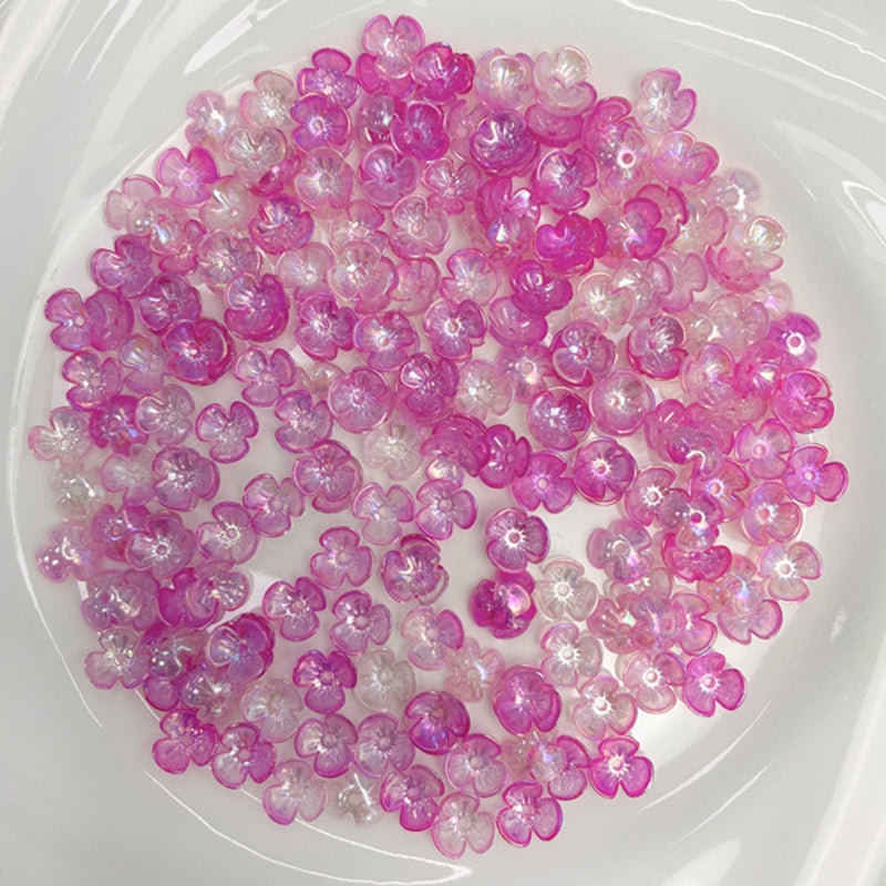 Perles 3-Pétales lumineuses de fleurs acryliques