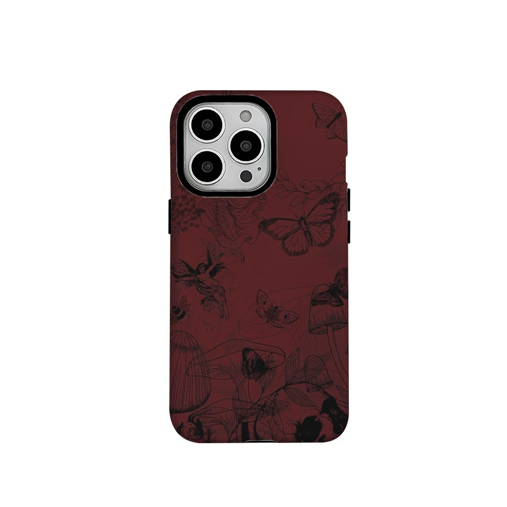 Retro Butterfly Flower Stain Telephone Case résistant