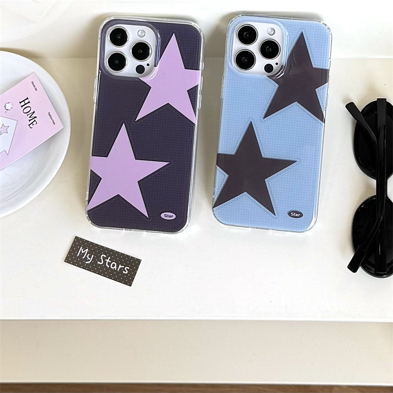 Cas de téléphone casual Star couleur contrastante