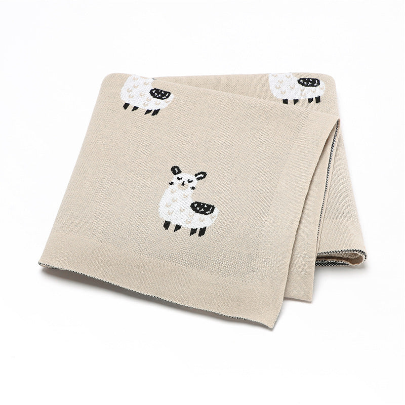 Cute Alpaca Baby Knitted Swaddle Blanket