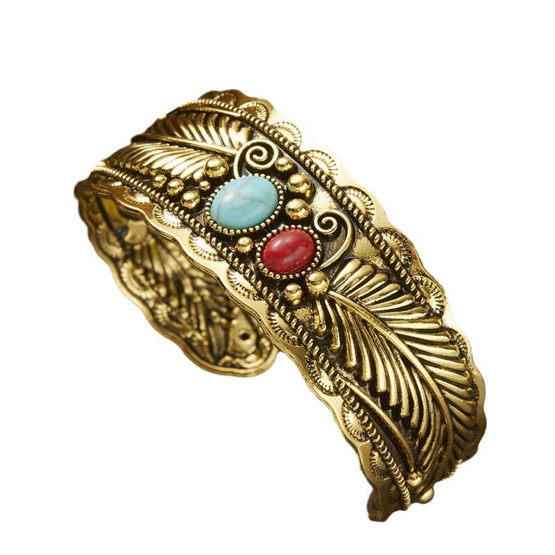 Article de l'Europe et de l'Amérique Navajo-Style Ovale Turquoise Bracelet