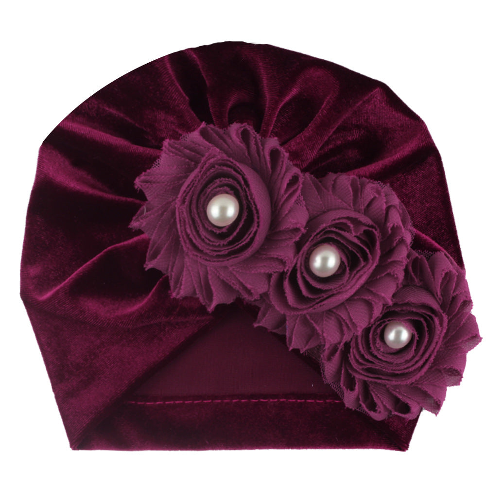 Chapeau de fleur de couleur solide bébé