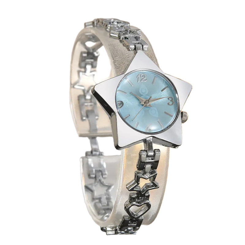 Élégant Edgy mais doux montre les femmes avec une étoile et le cœur en chaîne quartz Montre
