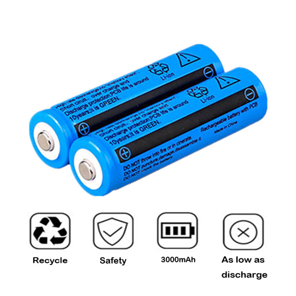 Batterie de 50 et 100pcs 3.7V Li-ion rechargeable 3000mAh 18650 Batteries pour lampe de poche de torche L