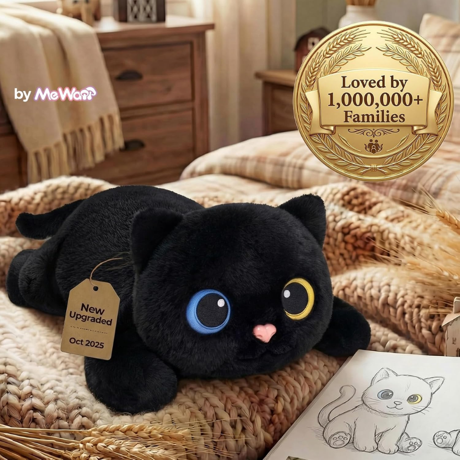 En peluche de chat noir pondérée