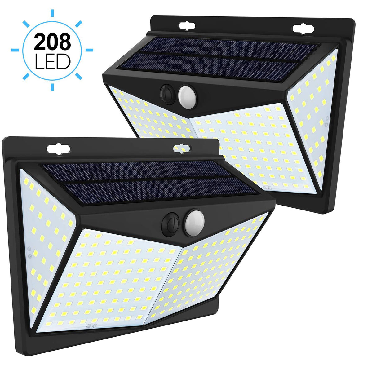208LED Solar Wall Light Human Body Induction Garden Villa Landscape Lamp