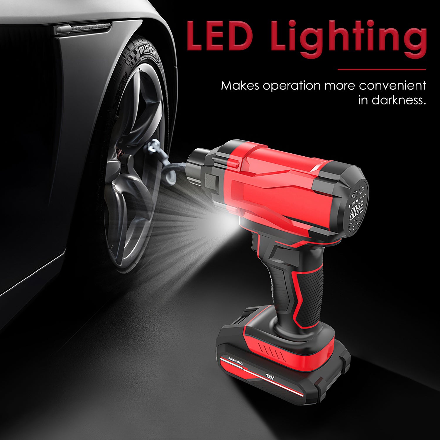1Pc 150PSI Pneu de voiture sans fil gonflable rechargeable 2V Portable Compresseur d'air électrique