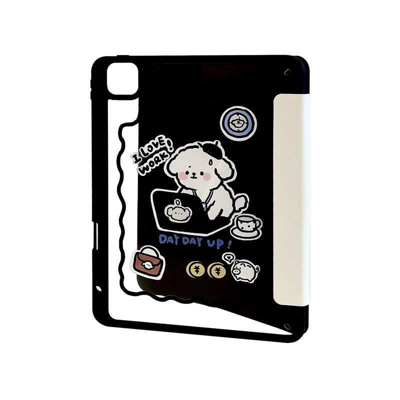 Réparer plaque de dessin animé de chien avec la fente de stylo Acrylique souple anti-chute