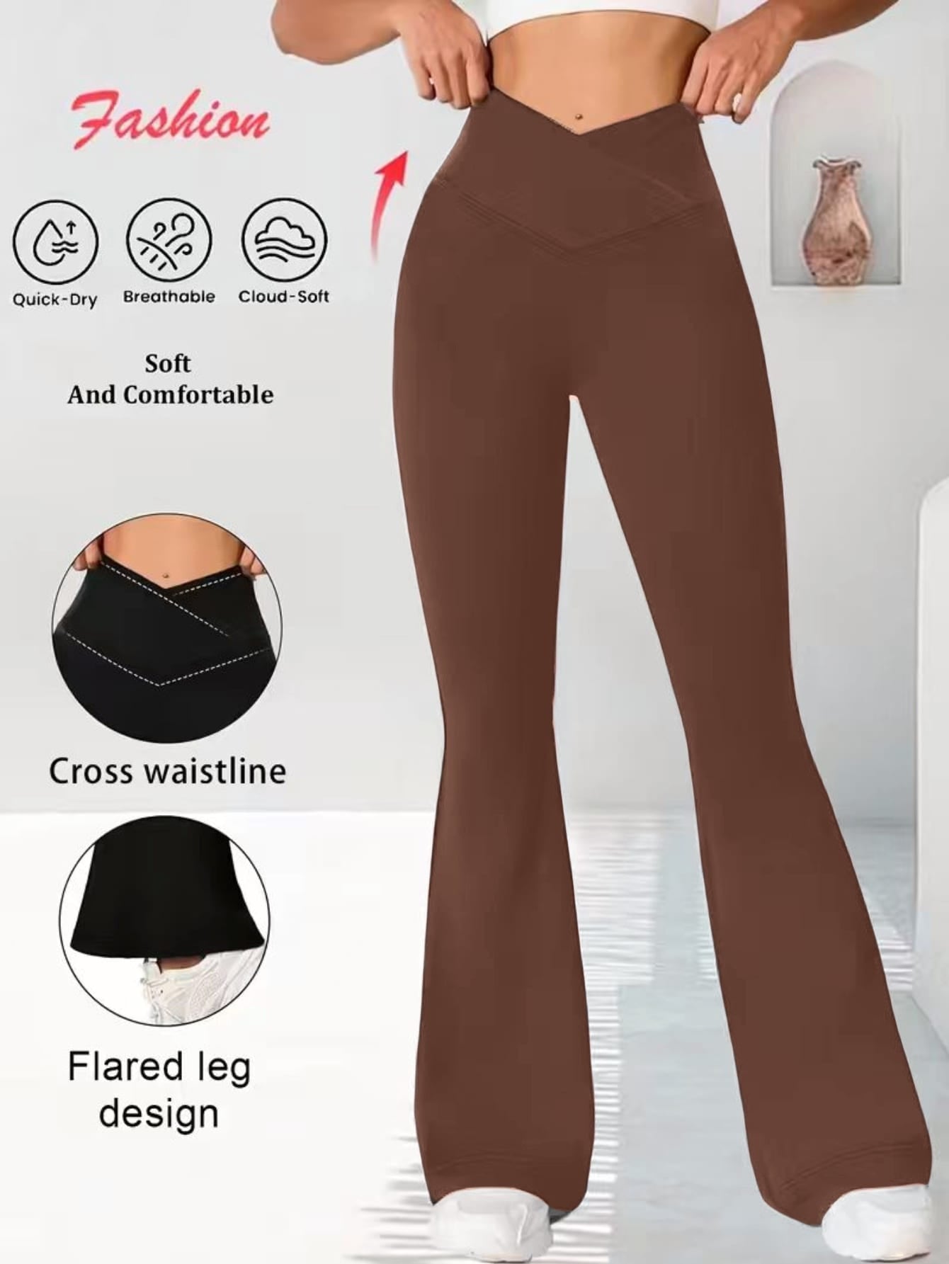 Pantalons de danse à large leg nu