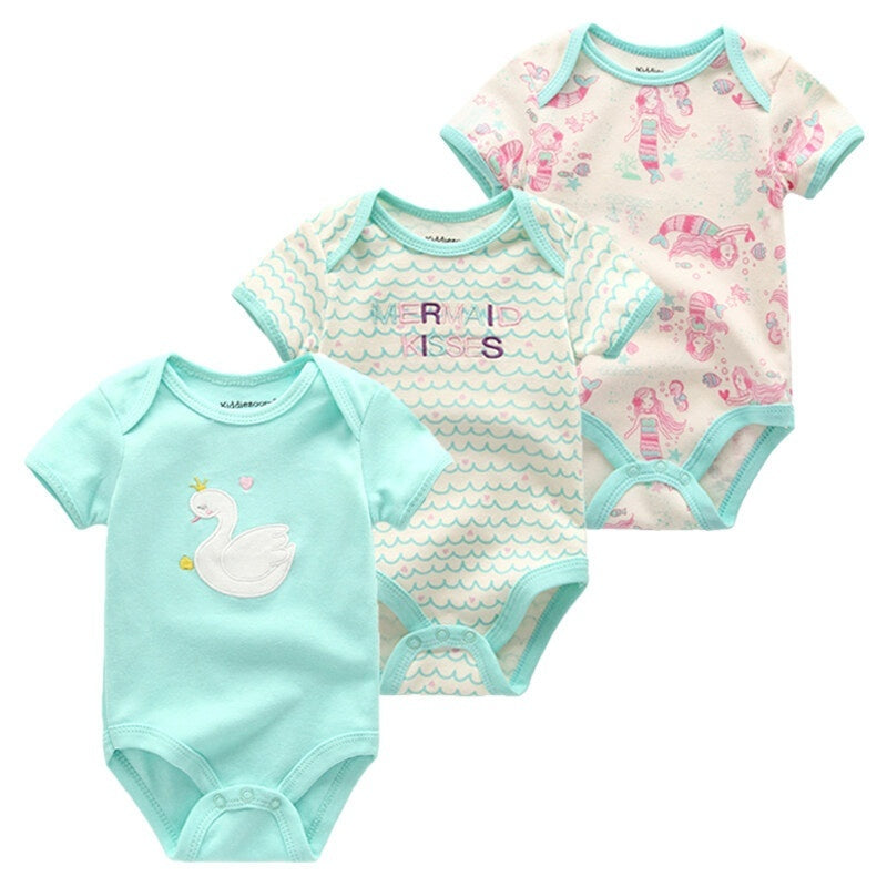 Nouveau-né RomperPure CottonTriangle Coupe unique avec manches courtes