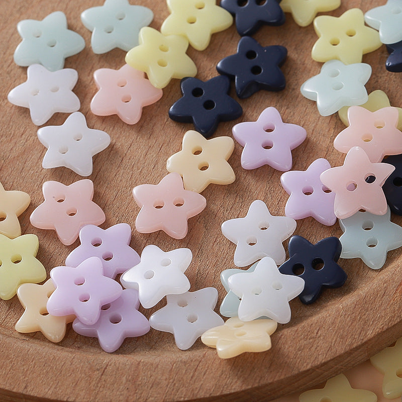 Boutons d'étoile cinq points colorés mignons