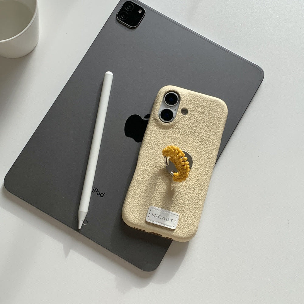 Porte bague en perles Minimalist Solid-color Phone Case