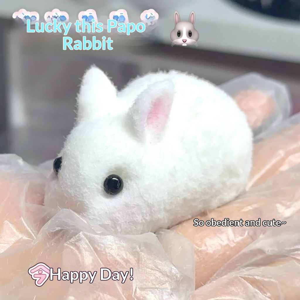 Simulation Giant White Rabbit Sof Chewy et Bouncy Fluffy White Rabbit Squeeze Toy