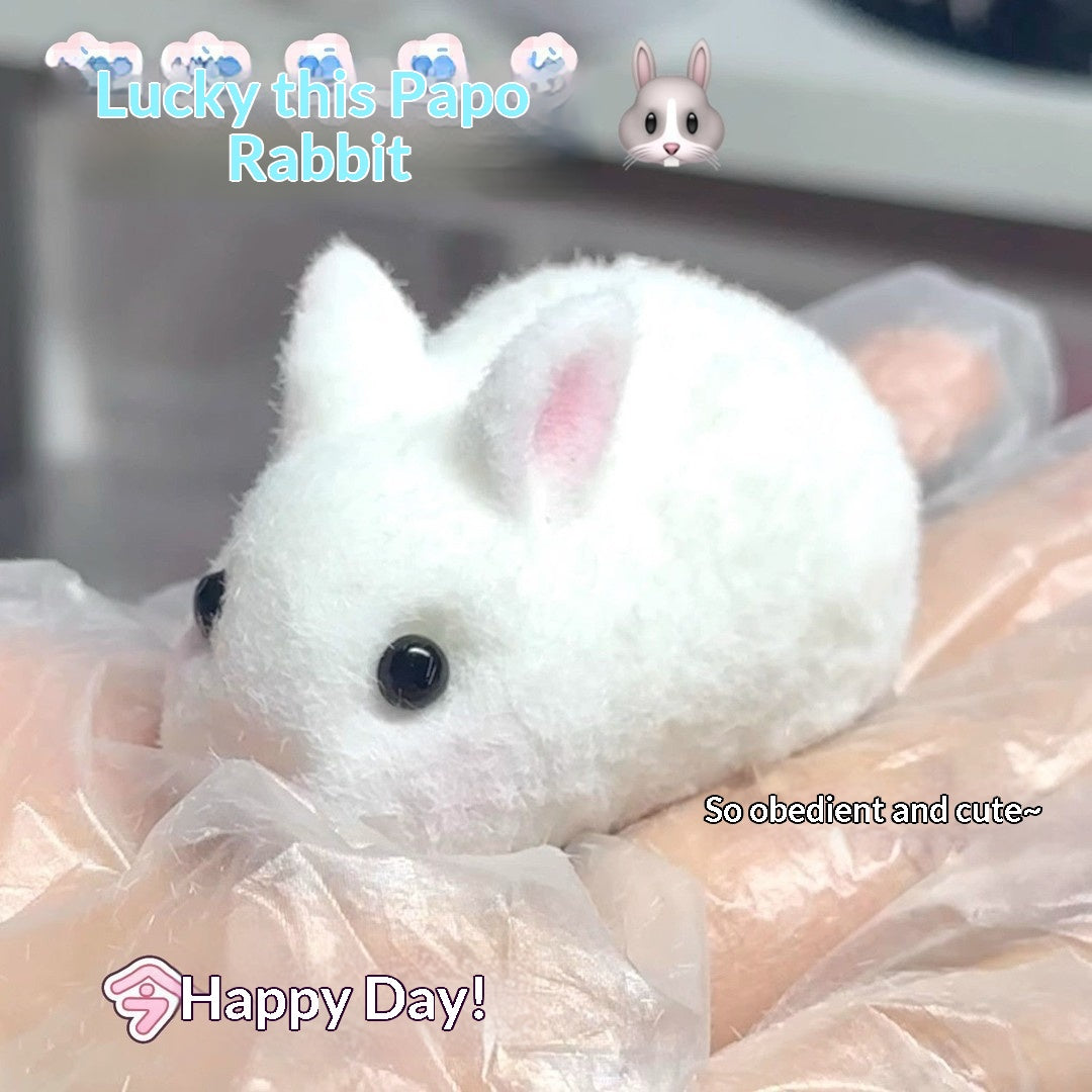 Simulation Giant White Rabbit Sof Chewy et Bouncy Fluffy White Rabbit Squeeze Toy