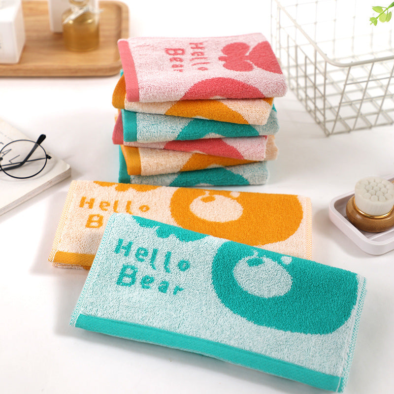 Soft Absorbent Pure Cotton Cartoon Jacquard Kids' Towel