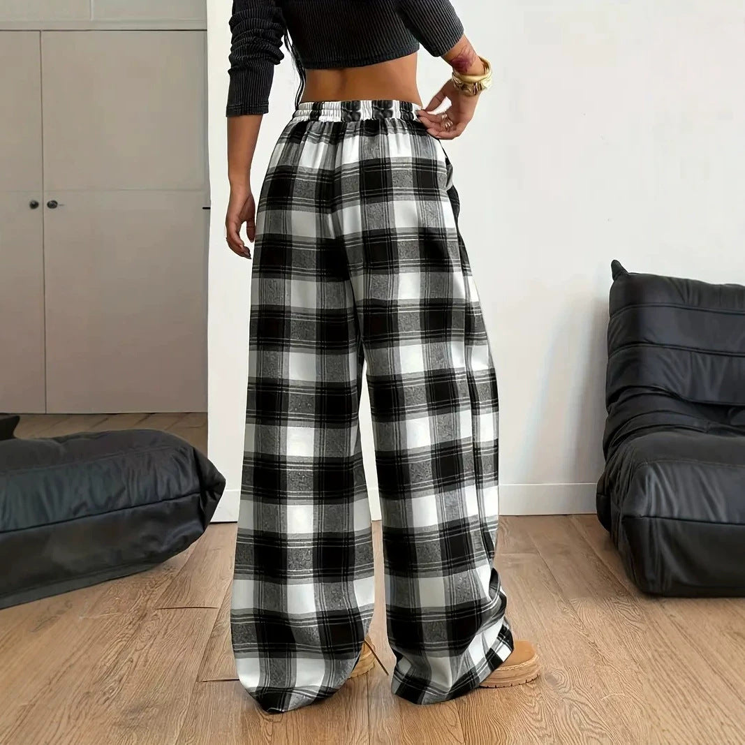 Pantalons en cuir souple retro taille plus grande