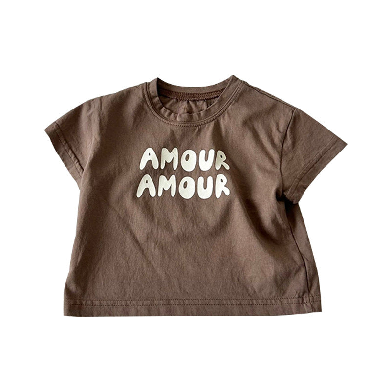 T-shirts bébé manches courtes Vêtements d'été pour garçons et filles